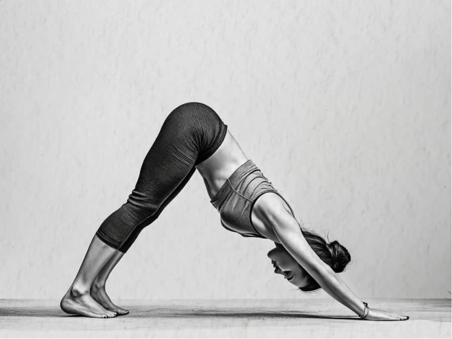 Zeichnung: Adho Mukha Śvānāsana, Herabschauender Hund